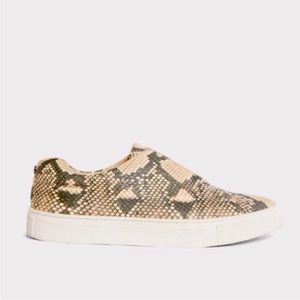 new J/SLIDES LUV SLIP ON SNAKE SKIN SNEAKERS